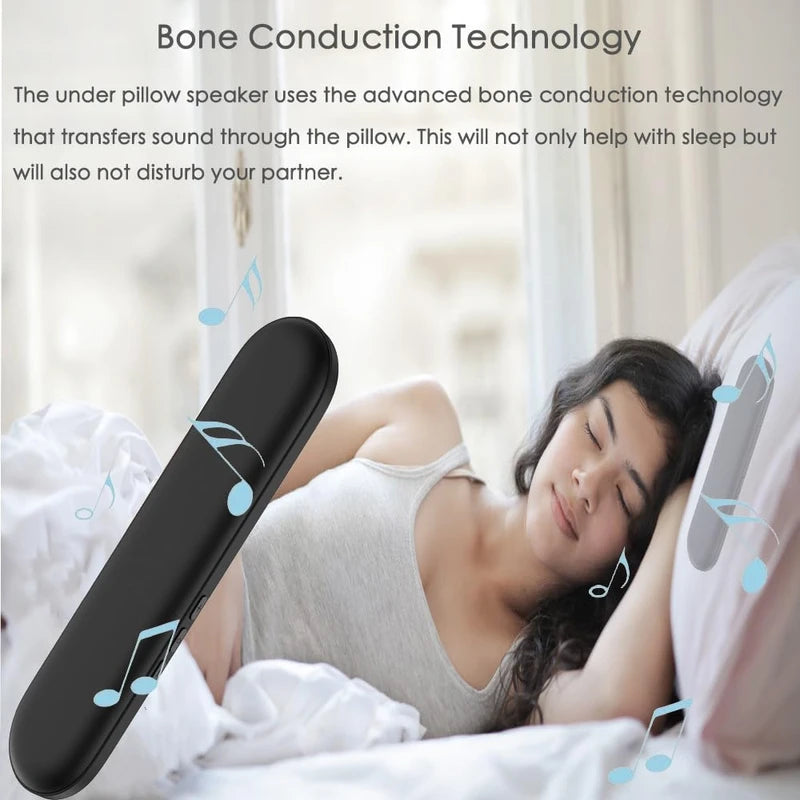 Dream Pro Pillow Speaker, Under Pillow Speaker for Side Sleepers, Bone Conduction Bluetooth SleepBar, Wireless Portable Pillow Speaker White Noise