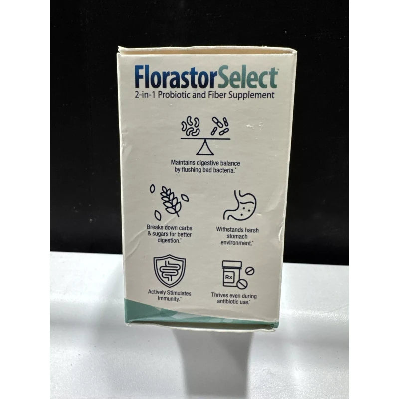 Florastor Select 2-in-1 Probiotic and Fiber Supplement-30 Caps*Gut Boost! 02/26+