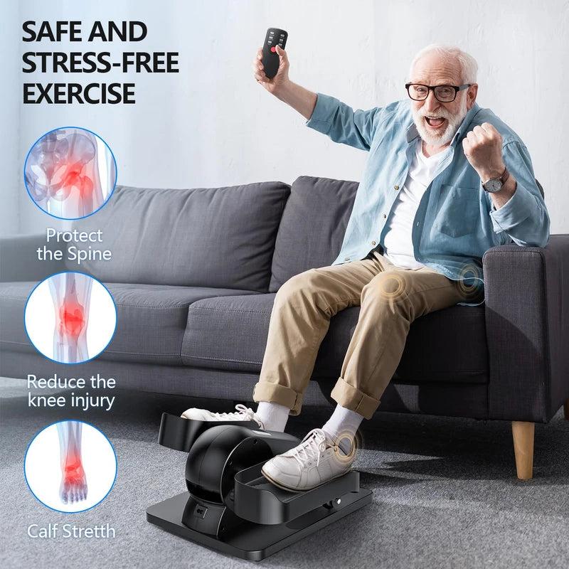 Under Desk Elliptical Machine for Home Ellipse Leg Exerciser for Seniors with Remote Control Electric Seated Pedal Exerciser with 12 Adjustable Speeds