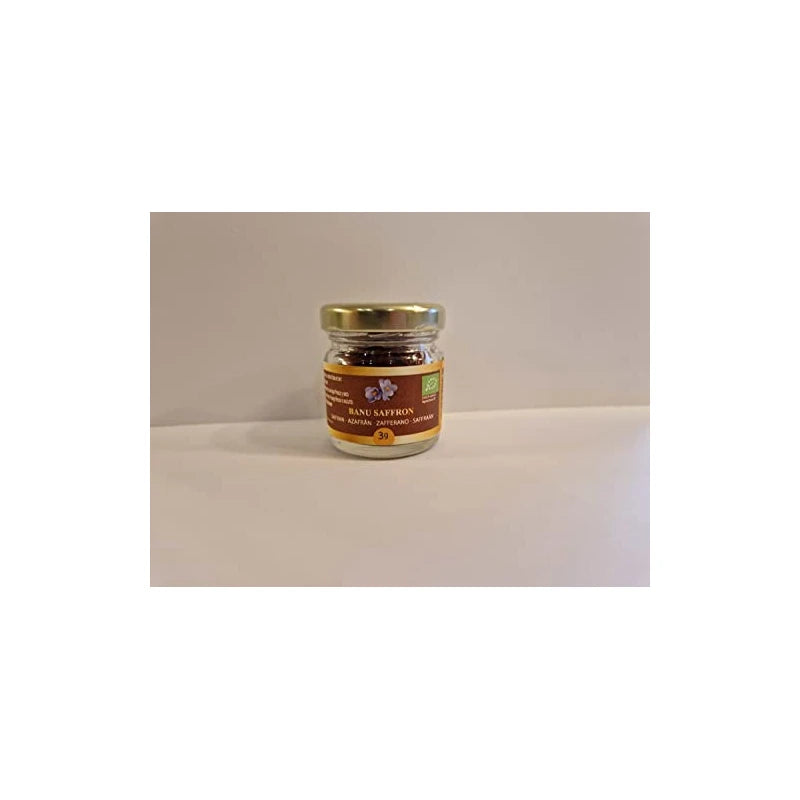 Organic Saffron - Banu Saffron Award Winning all Red Certified Organic Saffron Threads - 3 Grams (0.1 Ounce)