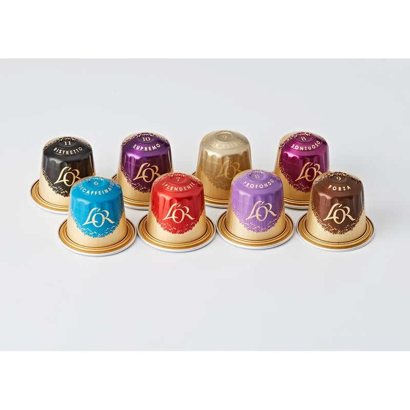 L'OR Favourites Assortment Nespresso Compatible Coffee Pods (Pack of 8, Total 80 Drinks)