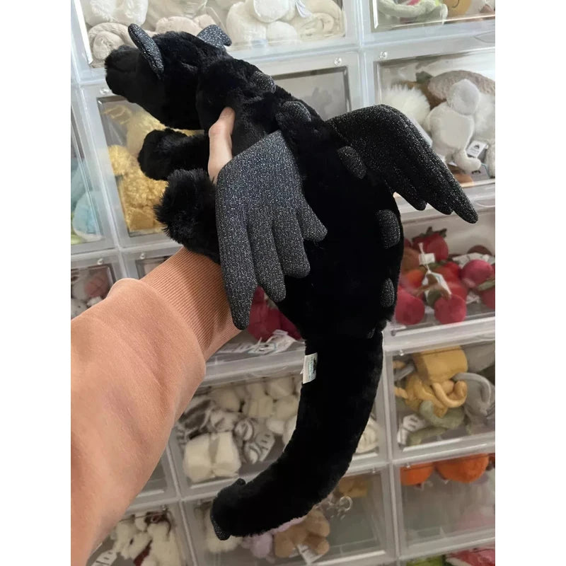 Jellycat Onyx Dragon Plush Toy Fun Soft Stuffed 50cm Valentine's Day Gift Black