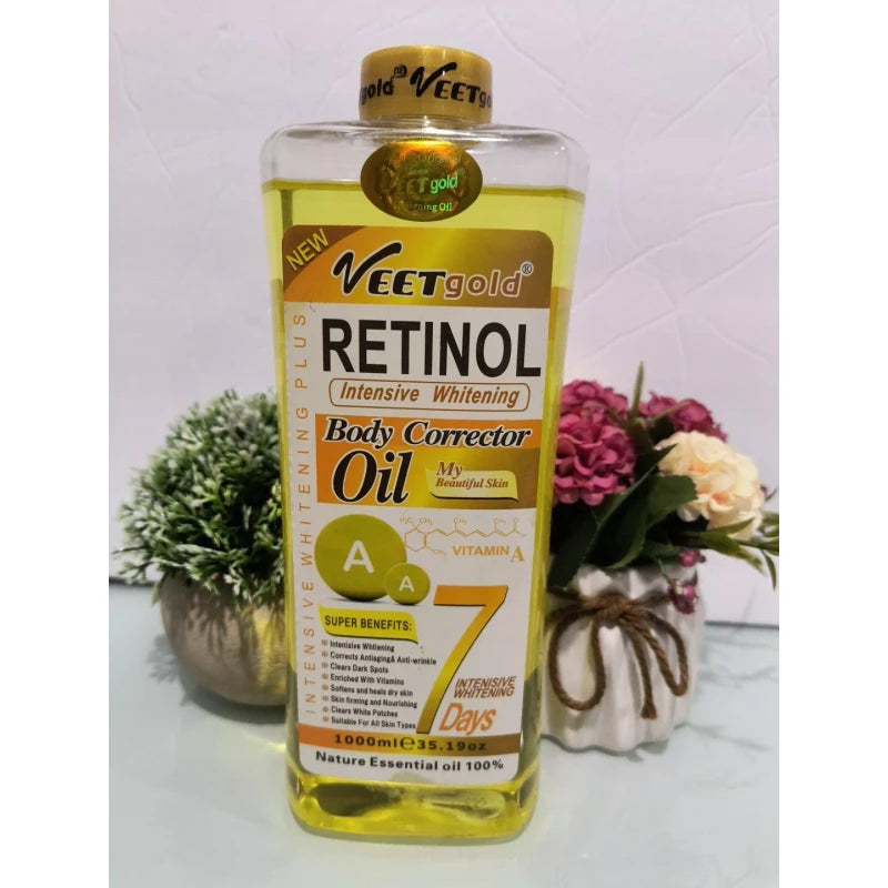 veet gold Retinol Face body corrector oil 1000ml Vitamin A Anti Aging & Wrinkle