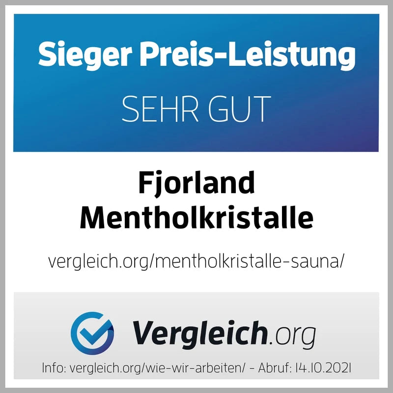 FJORLAND® - Menthol Crystals 100g - Premium Quality for Sauna - Crystals Made of Menthol - Sauna Infusions - In Resealable Tin - 100% Natural Ingredients