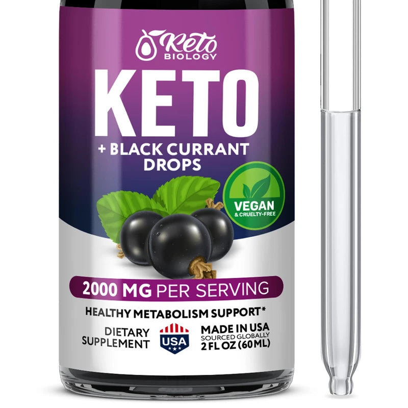 Drugstore Black Currant Seed Oil Extract + Keto Drops 2000 mcg - Made in USA - Natural Keto Liquid Keto Supplement - Advanced Ketones Supplement Keto Food - 2 fl oz