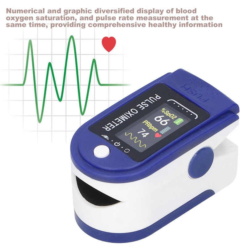 Fingertip Pulse Oximeter LED Dispaly Blood Oxygen Saturation Heart Rate Monitor with Strap