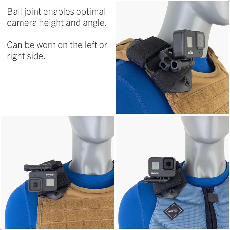 STUNTMAN Vest Mount - for Non-Inflatable Life Vests, Tactical Vests and Other Gear with Wide Straps - Fits GoPro, DJI Osmo (Action 5 Pro, 4, 3, 2), Insta360 (Ace Pro, Ace, ONE RS, ONE R), and Others