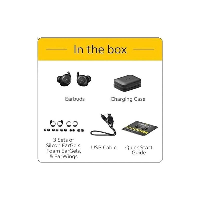Jabra Elite Sport wireless earbuds with mic in ear-Bluetooth-