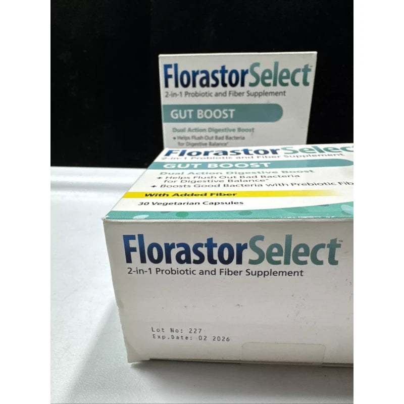 Florastor Select 2-in-1 Probiotic and Fiber Supplement-30 Caps*Gut Boost! 02/26+