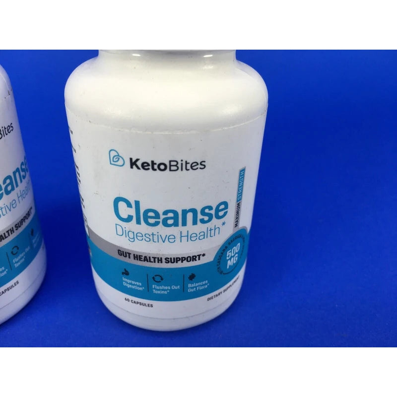 KetoBites Cleanse Digestive & Gut Health Support 500 MG 60 Capsules (Lot of 2)
