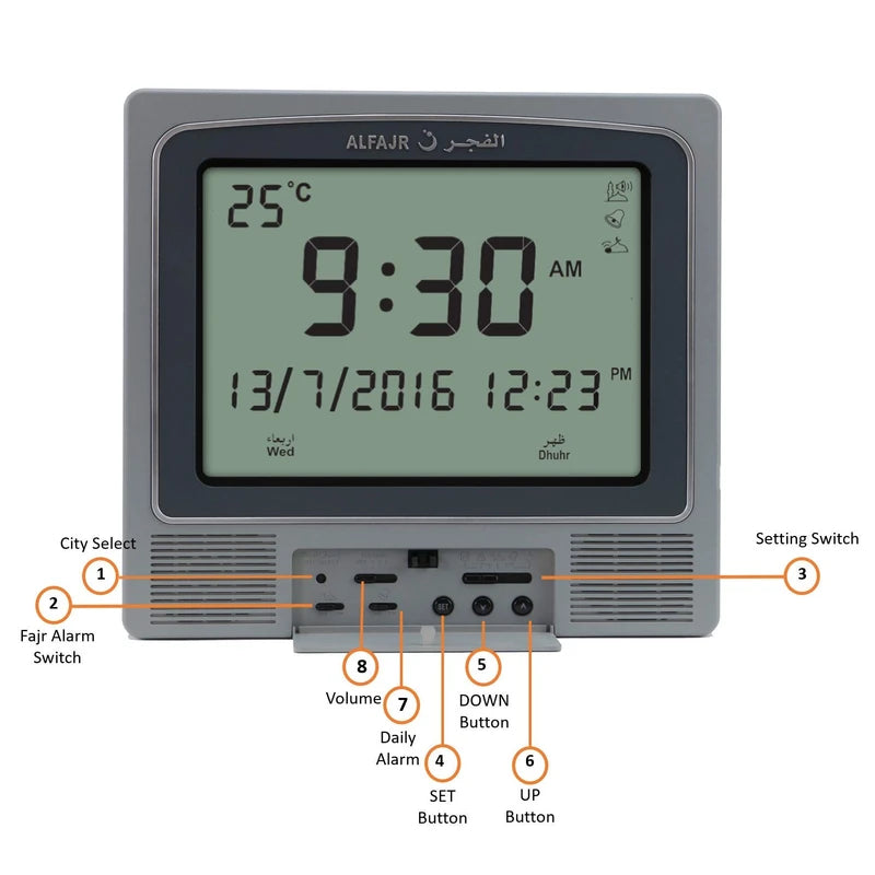 Alfajr Azan Clock CW-05 ,Wall clock Azan Reminder Player