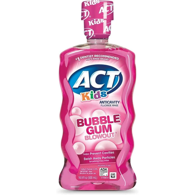 Aact Kids Anticavity Mouthwash Variety Pack, Watermelon, Pineapple, Bubble Gum (50.70 FL Oz (Pack of 3)) | Generic