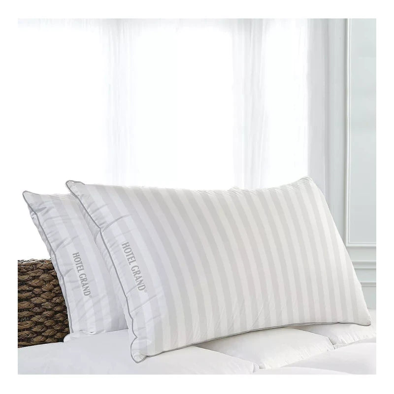 Grand Haven Gran Hotel Almohadas Rellenas De Plumas Queen 2 Pz Algodon Color Blanco