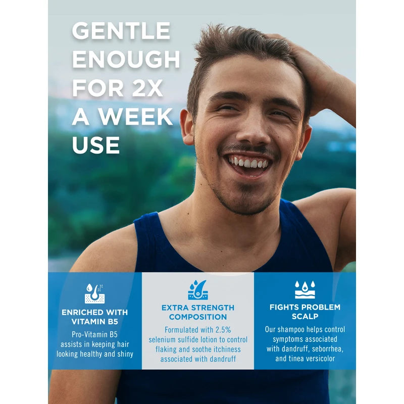 Selsun Dandruff Shampoo, Dandruff Treatment for Scalp with 2.5% Extra Strength Selenium Sulfide Lotion and Pro-Vitamin B5, 200 mL