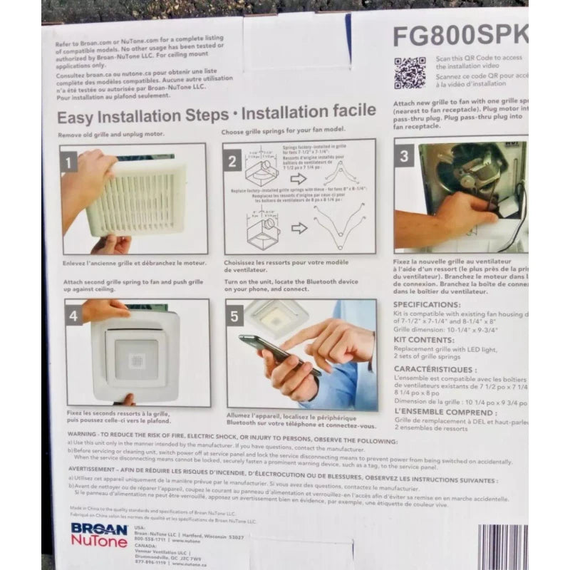 Broan Luz de ventilador Broan QT140LE 140CFM - Branca