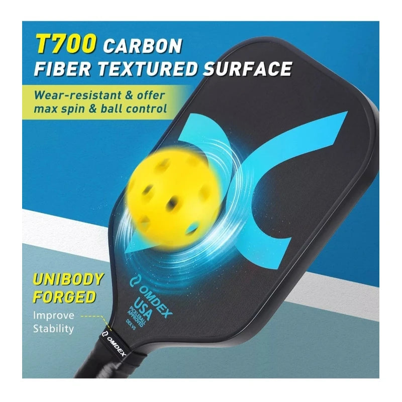 OMDEX V6 Pickleball Paddle T700 Raw Carbon Fiber Pickleball Paddle 16MM USAPA
