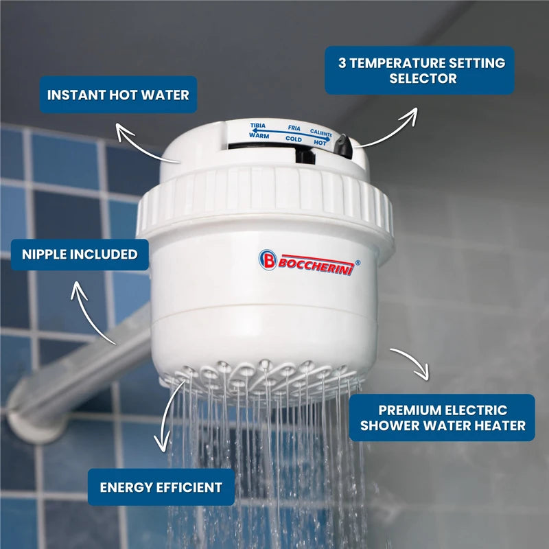 BOCCHERINI Electric Shower Water Heater For Bathroom 110V / 120V Ducha Electrica Para Agua Caliente Regadera Ducha Electrica/Instant Hot Water