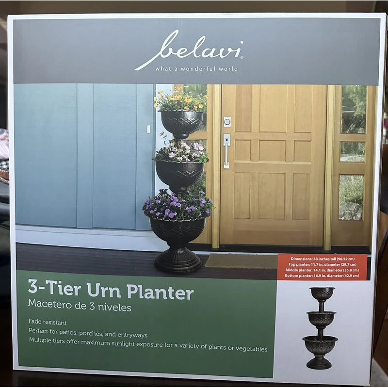 Belavi 3-Tier Stackable Urn Bowl Planter