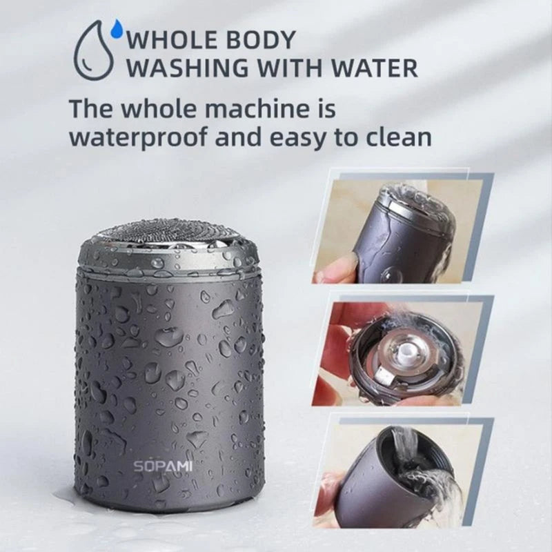SOPAMI Mini Shaver, Mini Electric Shavers for Men, Mini Electric Shaver, USB C Rechargeable Waterproof Electric Razor Trimmer