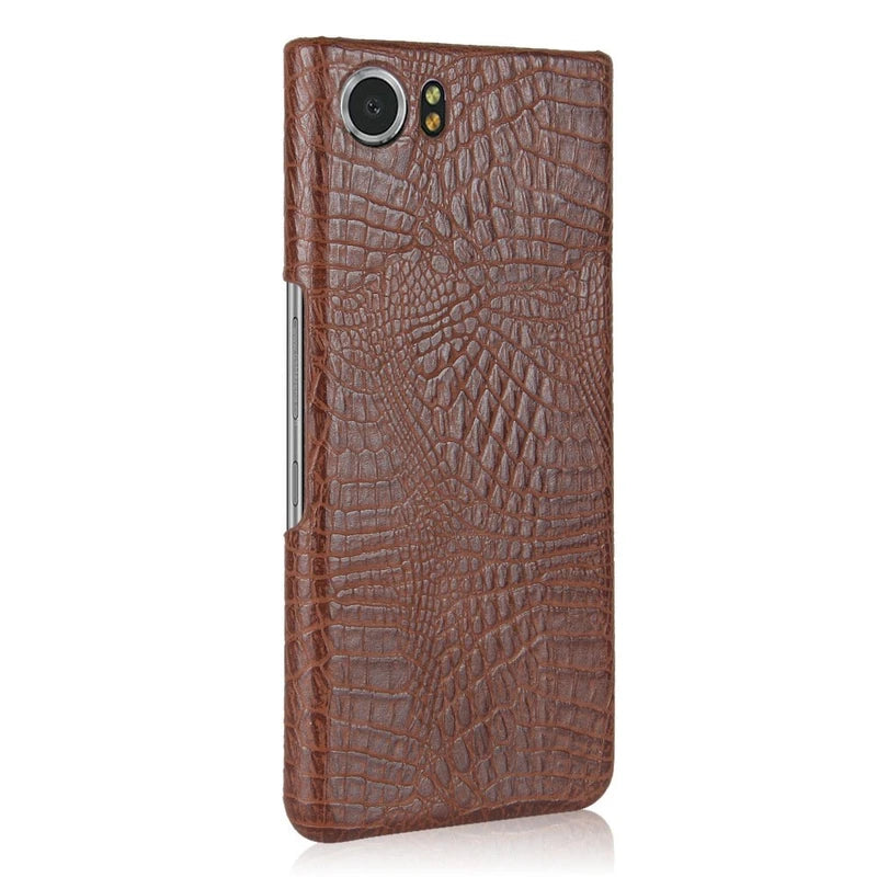 BlackBerry Keyone Case,Croco Premium PU Leather Protective Cases Simple Deurable and Lightweight Case for BlackBerry Keyone (brown)