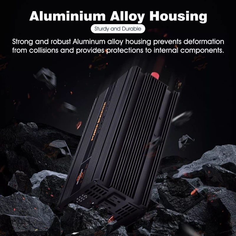 Gearzaar Power Inverter 2000W 4000W 12V DC to 110V 120V AC LCD Car Boat RV USA P