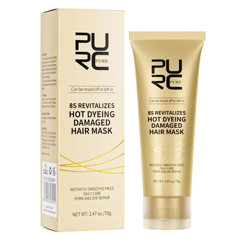 purc Advanced Hair Mask 8s Revitalizes Hot Dyeing Damaged Hair Mask Professional Keratin Treatment Hair Mask Instantly Smooths Frizz Daily Care Perm And Dye Repair Conditioner - Specification: 70g*1