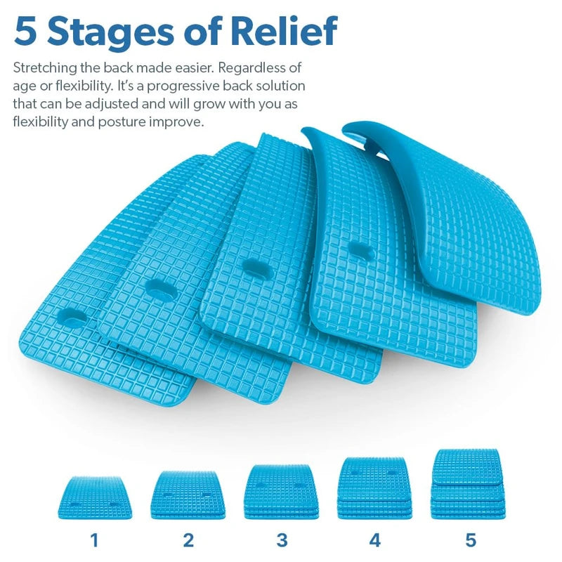 Backbridge (The Original Adjustable Lower & Upper Back Stretcher For Lumbar Support, Spine Alignment & Back Pain Relief (Blue) By Renowned Kinesiologist Dr. Todd Sinett