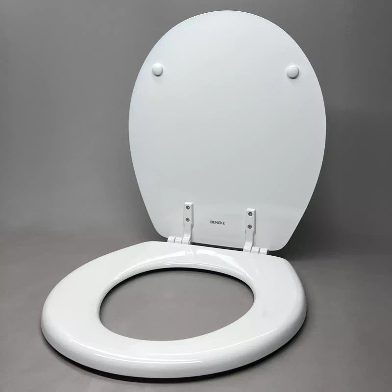 BENEKE Round Toilet Seat Enameled Molded Wood White XM30TM 000 (New)
