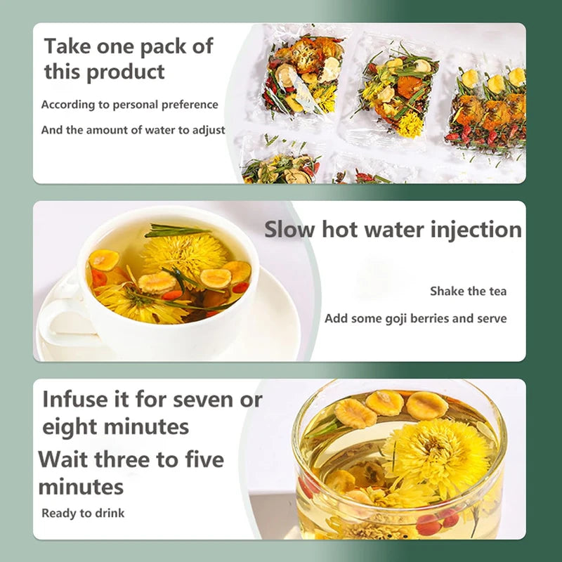 Dandelion Wolfberry Tea - Kidneys & Liver Health Tea, Seven Herbal Ingredients Natural Blend, Dandelion Chinese Wolfberry Tea Bags Organic 120g/12PC (2Bag(24Pcs))