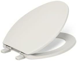 KOHLER K-4774-47 Brevia Elongated Toilet Seatwith Quick-Release Hinges and Quick-Attach Hardware for Easy Clean in Almond