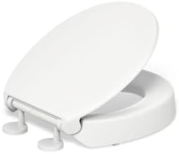 KOHLER 25876-0 Hyten Elevated Quiet-Close Round Toilet Seat, Contoured Seat with Grip-Tight Bumpers, Quick-Attach Hardware, White