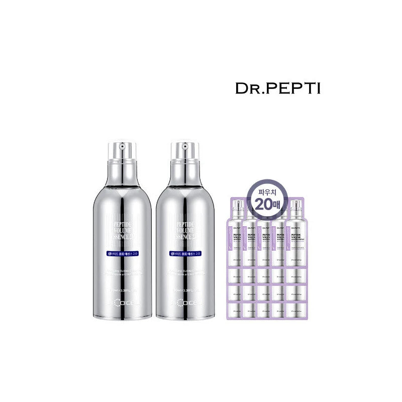 J&KOSH Dr. Pepti Volume Essence 2.0 100ml 2 units + 20 1.5ml sachets / 제이앤코슈 닥터펩티 볼륨에센스 2.0 100ml 2개 +1.5ml 샤셰 20매