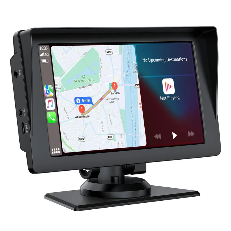 LAMTTO Portable Carplay Screen for car Android Auto Car Stereo with Car Play 7 Inch HD Touch Screen, Bluetooth 5.0 Car Stereo Receivers, AirPlay, GPS Navigation