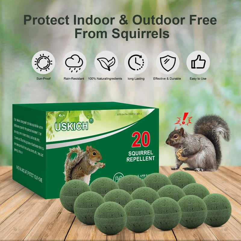 20Pack Squirrel Repellent Outdoor, Chipmunk Repellent Outdoor,Rodent Repellent,Squirrel Repellent for Attic and Cars Engines