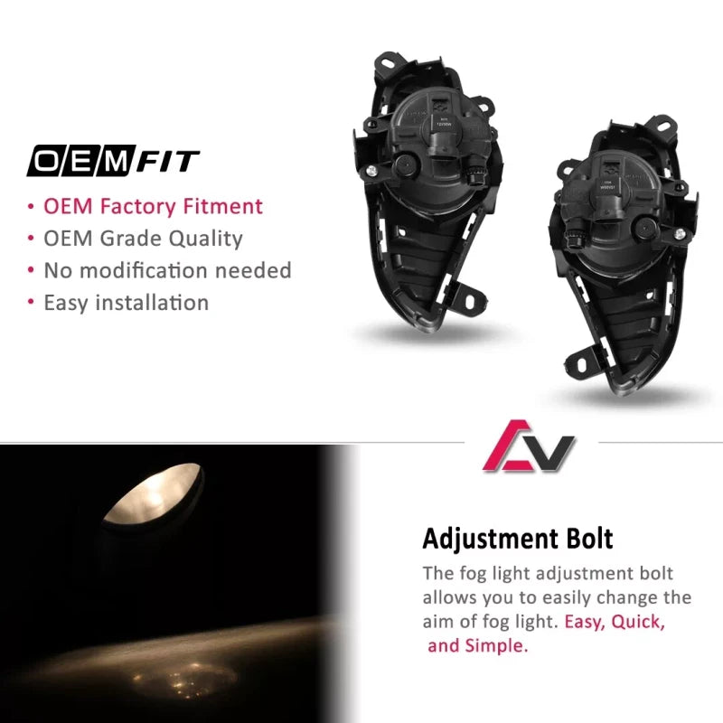 advan_version 2019-2025 For Toyota RAV 4 Clear Pair Fog Lights Bumper Lamps w/Harness Wiring