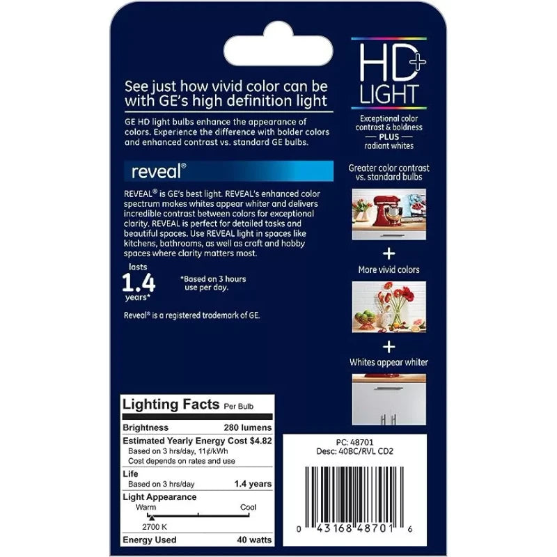 GE Lighting 48701, Reveal, 5pack (10 Bulbs)