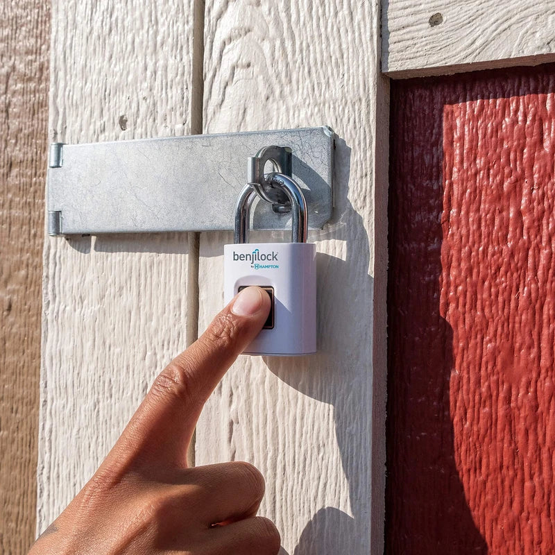 BENJILOCK BY HAMPTON BL40002WH BenjiLock 43 mm Fingerprint Padlock (Matte White)