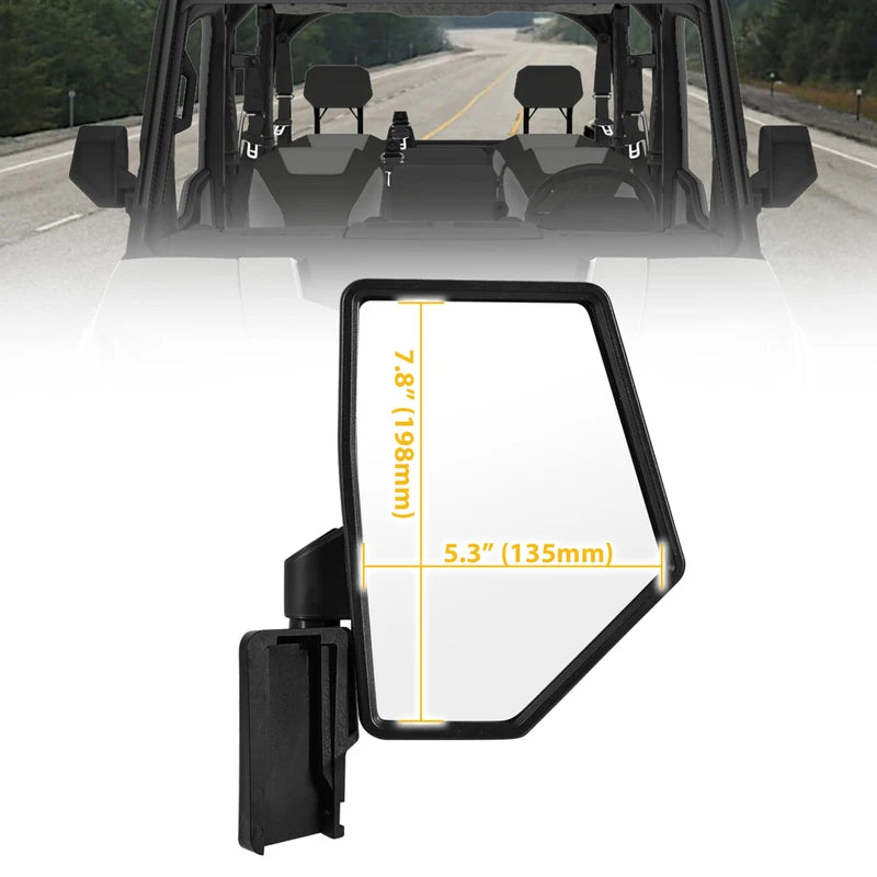 SLORIMOD Door-Mounted Side Mirrors for Ranger XD 1500 24-25, Adjustable Folding Side Rearview Mirrors for Polaris Ranger XD 1500/Crew XD 1500 2024 2025 Accessories, 2PCS, Replace# 2889862