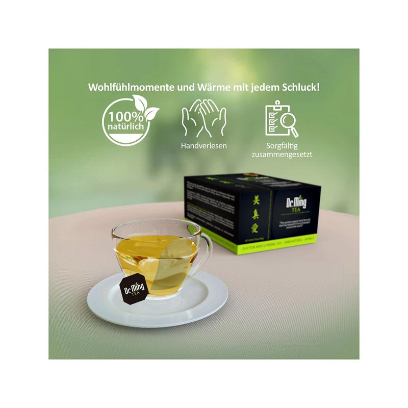 Dr. Ming Tea Set of 4, Green Tea with Lemongrass, Bitter Orange and Cardamon, 60 Tea Bags Packaging, 100% Natural