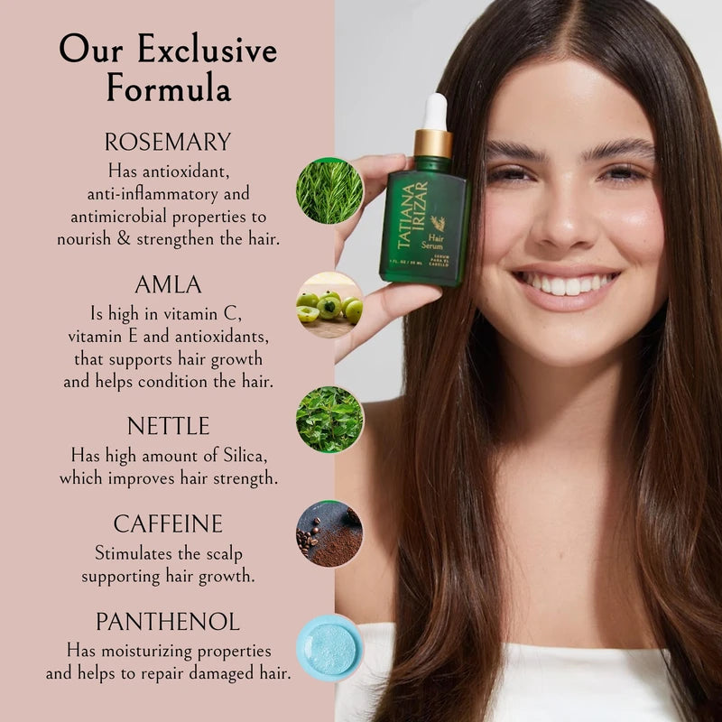 Hair Serum for Women & Men Boost Hair Growth & Prevent Hair Loss Treatment & Scalp Treatment - Vegan, Rosemary and Amla Hair Vitamins - Thickens & Strengthens - 1 Fl. Oz (Pack of 2)