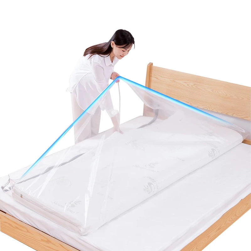 Esoes - Extra Large Vacuum Storage Bags Waterproof Sealable Vacuum Seal Mattress Bag with Zip Reusable Space Saver Bags for Mattress,Super King Size Duvet, No Vacuum Pump (240x120cm)