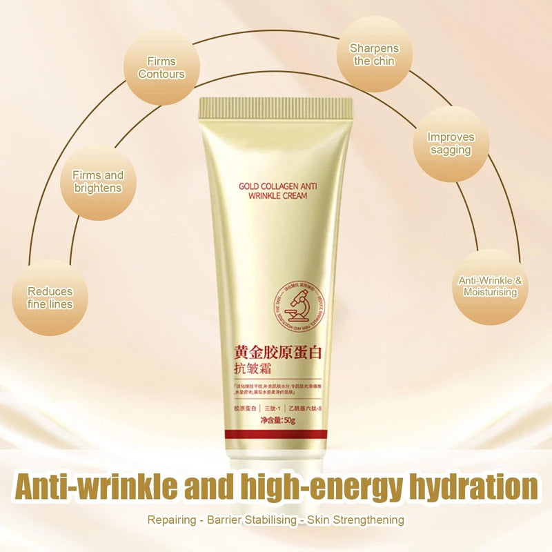 Golden Collagen Cream Anti-Wrinkle Cream Korean Anti-Wrinkle Cream Golden Collagen Anti-Wrinkle Cream with Massage Stick Pack of 3