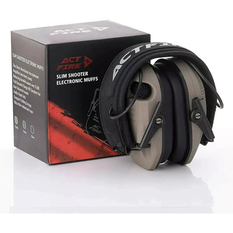 ACT FIRE Ear Protection Shooting Electronic Hearing Protection Noise Cancelling Ear Muffs