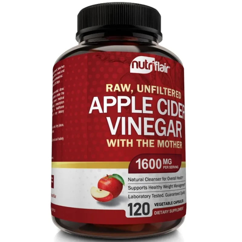 Apple Cider Vinegar Capsules - 1600mg with The Mother 120 Vegan Keto Pills | Apple Cider Vinegar
