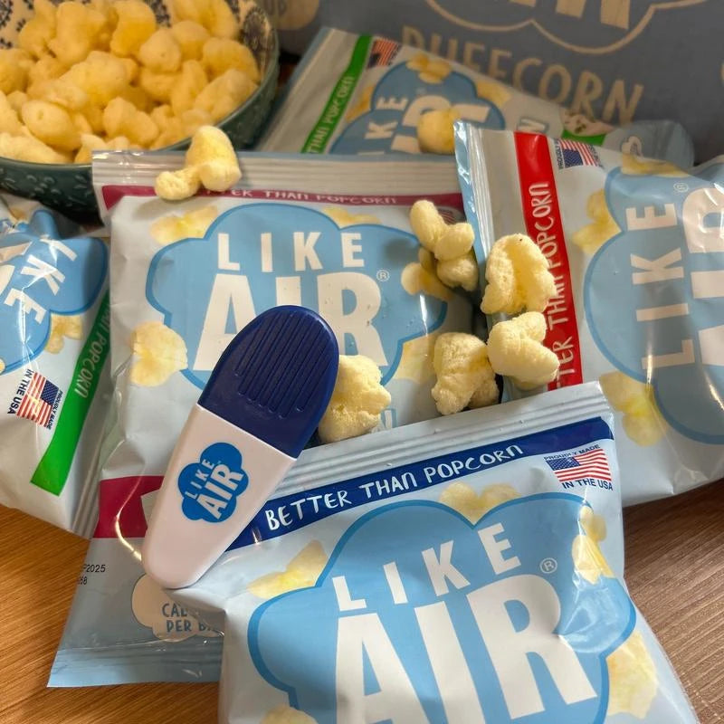 Puffcorn Single Serve Variety Pack- 15 bags + PEPPERMINT MOCHA FLAVOR DROP - Like Air Puffcorn