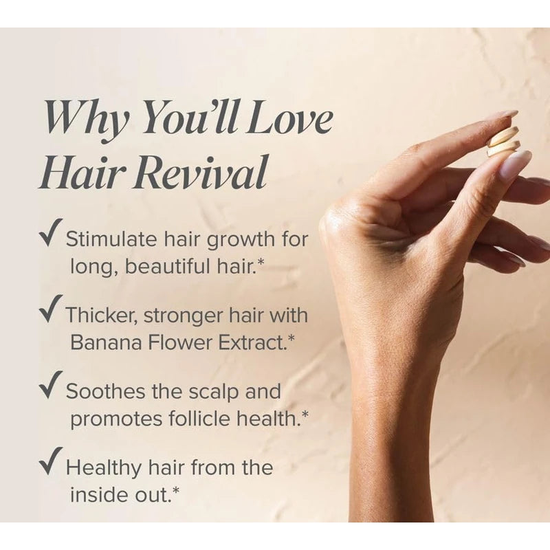 Isagenix Hair Revival - Clinically Effective for Thicker, Healthier Hair - 1 Bottle - 120 ct Tablets