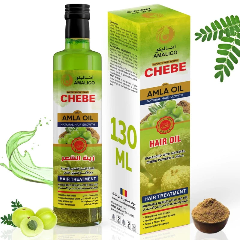 AMALICO Amla Oil for Hair Growth With Chebe Oil for Hair Growth 4.4 FL.OZ | African Chebe Powder for Growth Amla Hair Oil