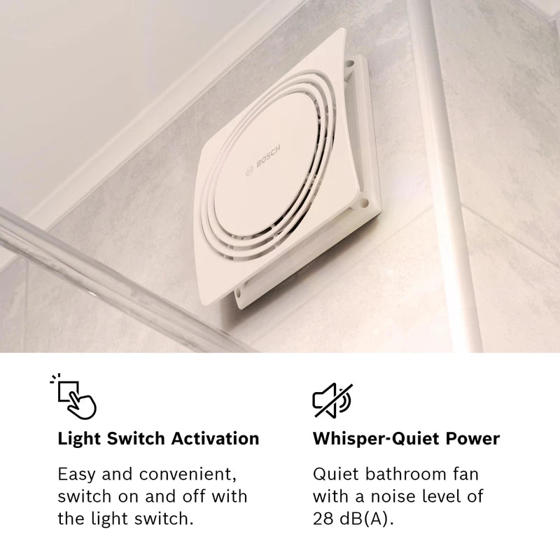 Bosch - Silent Bathroom Fan 1900 W100 - Light Switch Activated Bathroom Fan