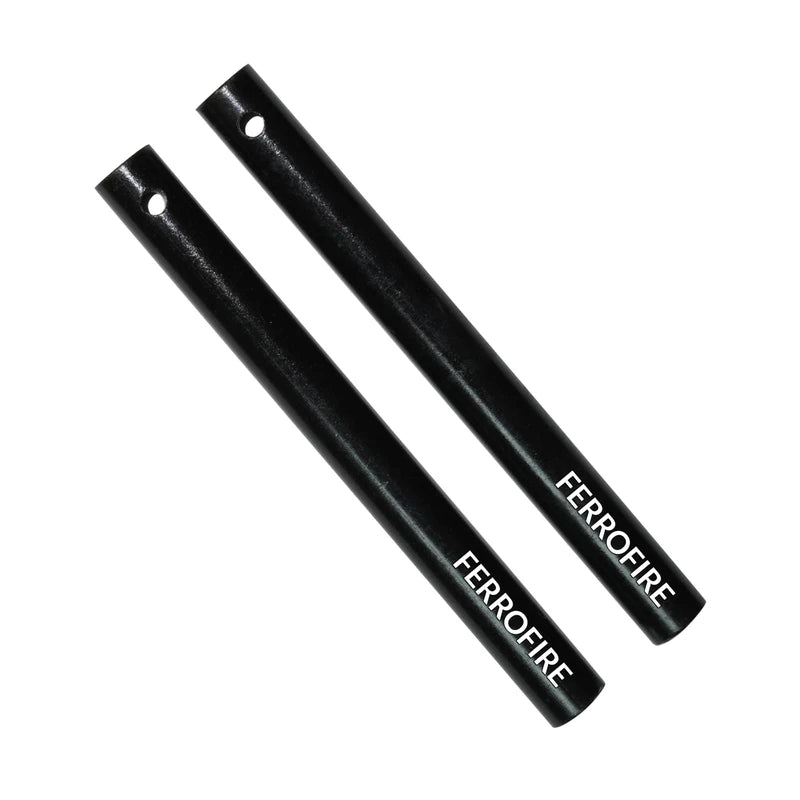FERROFIRE Heavy-Duty Plus Ferro Rods Huge Long 1/2 Inch x 5 Inch XL Drilled Survival Fire Starter Drilled Flint Steel Ferrocerium Rod with A Lanyard Hole (Pack of 2)