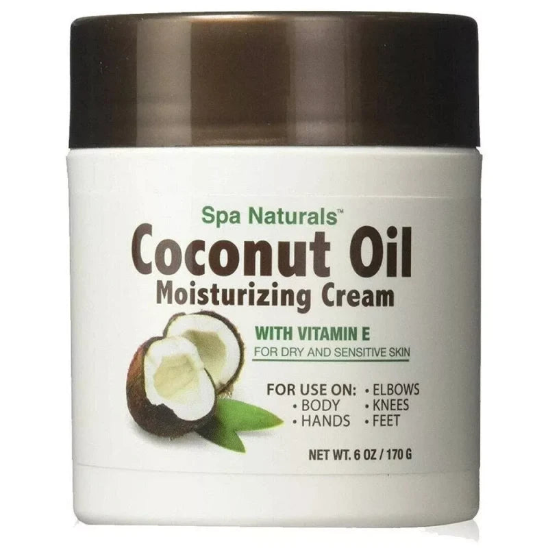 Spa Naturals Coconut Oil Vitamin E Moisturizing Body Cream for Dry Skin 6 oz